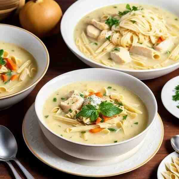 Куриный кремсуп с макаронами